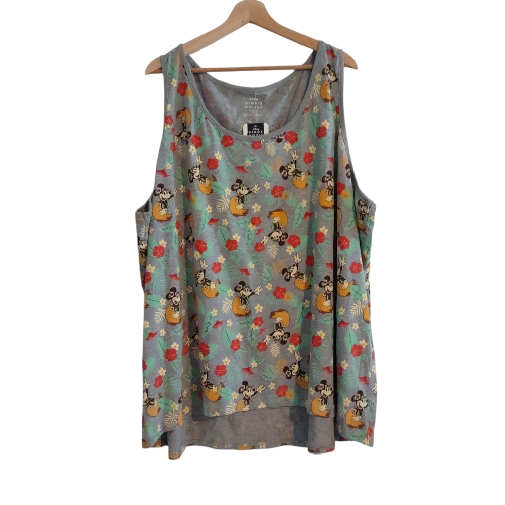 Disney Minnie Mouse Hawaiian Print Tank Top NWT